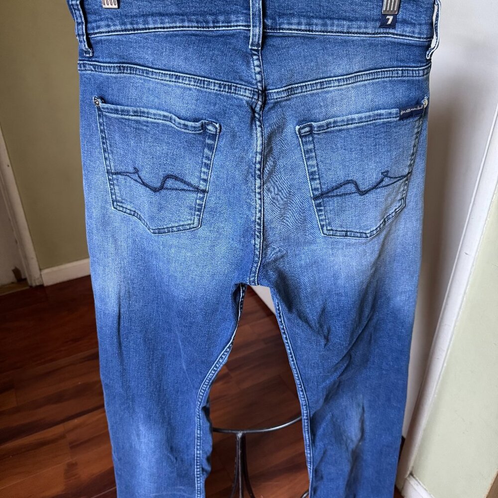 7FOR ALL MANKIND AUSTIN  JEANS  SZ 30/32 STRETCH STRAIGHT EUC